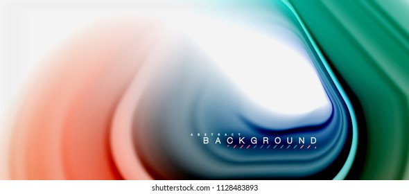 Rainbow fluid abstract swirl shape, twisted liquid colors design, colorful marble or plastic wavy texture background, multicolored template for business or technology presentation or web brochure