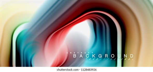 Rainbow fluid abstract swirl shape, twisted liquid colors design, colorful marble or plastic wavy texture background, multicolored template for business or technology presentation or web brochure