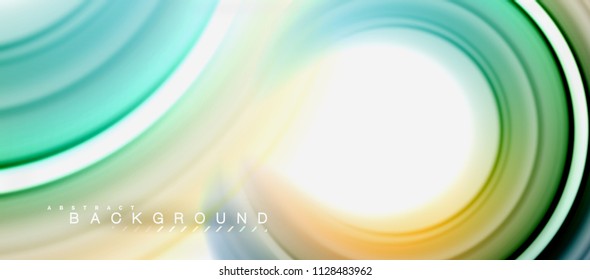 Rainbow fluid abstract swirl shape, twisted liquid colors design, colorful marble or plastic wavy texture background, multicolored template for business or technology presentation or web brochure