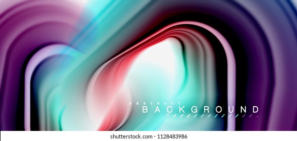 Rainbow fluid abstract swirl shape, twisted liquid colors design, colorful marble or plastic wavy texture background, multicolored template for business or technology presentation or web brochure