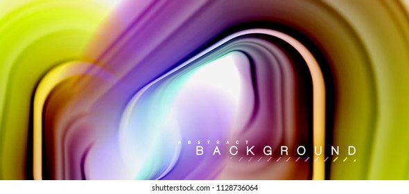 Rainbow fluid abstract swirl shape, twisted liquid colors design, colorful marble or plastic wavy texture background, multicolored template for business or technology presentation or web brochure
