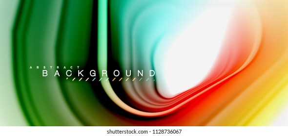 Rainbow fluid abstract swirl shape, twisted liquid colors design, colorful marble or plastic wavy texture background, multicolored template for business or technology presentation or web brochure