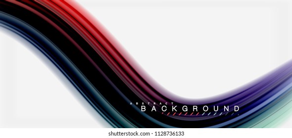 Rainbow fluid abstract swirl shape, twisted liquid colors design, colorful marble or plastic wavy texture background, multicolored template for business or technology presentation or web brochure