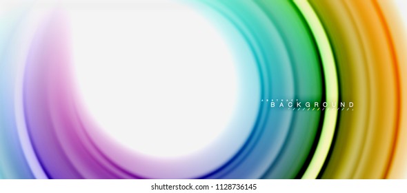 Forma de giro abstracta del fluido arcoiris, diseño de colores líquidos retorcidos, fondo de textura ondulada de mármol o plástico, plantilla multicolor para presentación de negocios o tecnología o folleto web