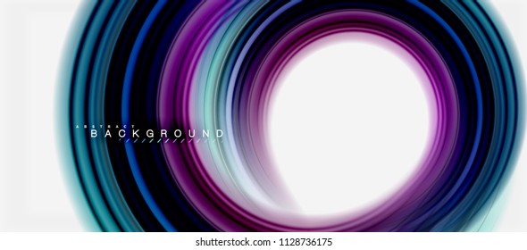 Rainbow fluid abstract swirl shape, twisted liquid colors design, colorful marble or plastic wavy texture background, multicolored template for business or technology presentation or web brochure