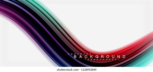 Rainbow fluid abstract swirl shape, twisted liquid colors design, colorful marble or plastic wavy texture background, multicolored template for business or technology presentation or web brochure