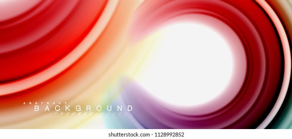 Forma de espiral abstrata fluido do arco-íris, design de cores líquidas torcidas, fundo colorido de textura ondulada de mármore ou plástico, modelo multicolorido para apresentação de negócios ou tecnologia ou brochura da web
