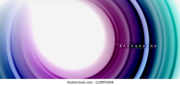 Forma de giro abstracta del fluido arcoiris, diseño de colores líquidos retorcidos, fondo de textura ondulada de mármol o plástico, plantilla multicolor para presentación de negocios o tecnología o folleto web