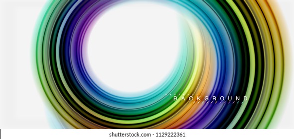 Rainbow fluid abstract swirl shape, twisted liquid colors design, colorful marble or plastic wavy texture background, multicolored template for business or technology presentation or web brochure