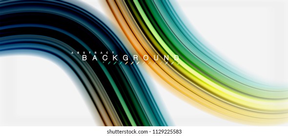 Rainbow fluid abstract swirl shape, twisted liquid colors design, colorful marble or plastic wavy texture background, multicolored template for business or technology presentation or web brochure