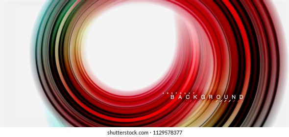 Rainbow fluid abstract swirl shape, twisted liquid colors design, colorful marble or plastic wavy texture background, multicolored template for business or technology presentation or web brochure