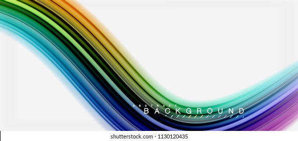 Rainbow fluid abstract swirl shape, twisted liquid colors design, colorful marble or plastic wavy texture background, multicolored template for business or technology presentation or web brochure