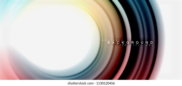 Rainbow fluid abstract swirl shape, twisted liquid colors design, colorful marble or plastic wavy texture background, multicolored template for business or technology presentation or web brochure