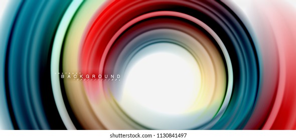 Rainbow fluid abstract swirl shape, twisted liquid colors design, colorful marble or plastic wavy texture background, multicolored template for business or technology presentation or web brochure