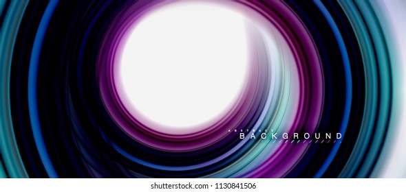 Rainbow fluid abstract swirl shape, twisted liquid colors design, colorful marble or plastic wavy texture background, multicolored template for business or technology presentation or web brochure