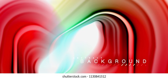 Forma de giro abstracta del fluido arcoiris, diseño de colores líquidos retorcidos, fondo de textura ondulada de mármol o plástico, plantilla multicolor para presentación de negocios o tecnología o folleto web