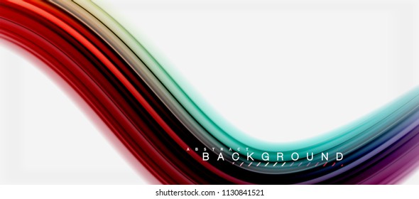 Abstrakte Regenbogenflüssigkeit, wirbellose Form, Design von verdrillten flüssigen Farben, bunter Marmor- oder Kunststoffhintergrund, mehrfarbige Vorlage für Geschäfts- oder Technologiepräsentation oder Webbroschüre
