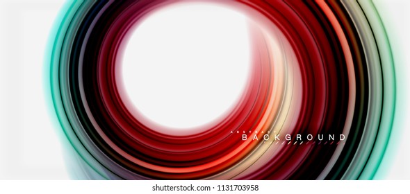 Rainbow fluid abstract swirl shape, twisted liquid colors design, colorful marble or plastic wavy texture background, multicolored template for business or technology presentation or web brochure