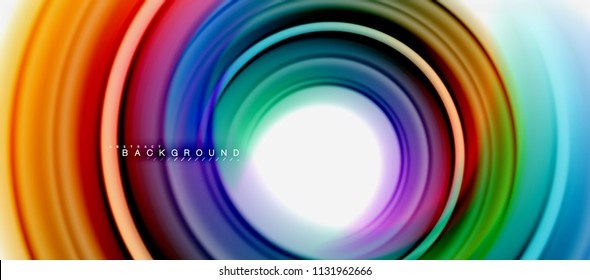 Forma de giro abstracta del fluido arcoiris, diseño de colores líquidos retorcidos, fondo de textura ondulada de mármol o plástico, plantilla multicolor para presentación de negocios o tecnología o folleto web