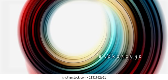 Rainbow fluid abstract swirl shape, twisted liquid colors design, colorful marble or plastic wavy texture background, multicolored template for business or technology presentation or web brochure
