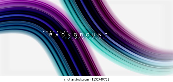 Rainbow fluid abstract swirl shape, twisted liquid colors design, colorful marble or plastic wavy texture background, multicolored template for business or technology presentation or web brochure