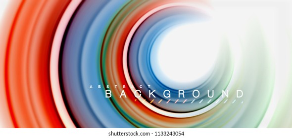 Rainbow fluid abstract swirl shape, twisted liquid colors design, colorful marble or plastic wavy texture background, multicolored template for business or technology presentation or web brochure
