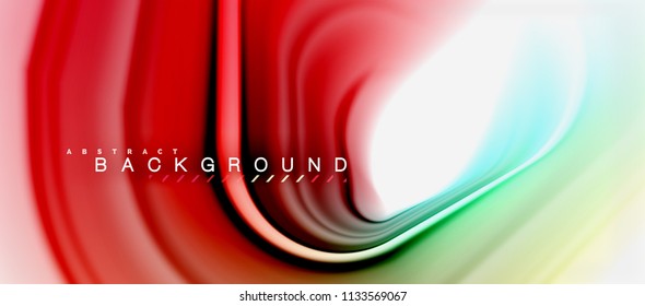 Forma de giro abstracta del fluido arcoiris, diseño de colores líquidos retorcidos, fondo de textura ondulada de mármol o plástico, plantilla multicolor para presentación de negocios o tecnología o folleto web