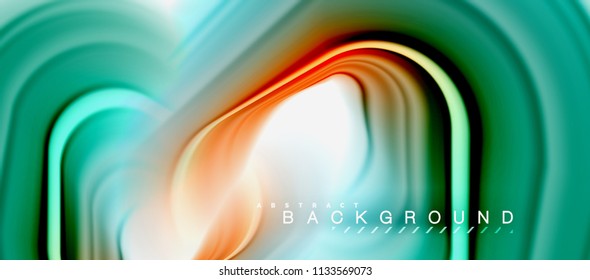 Rainbow fluid abstract swirl shape, twisted liquid colors design, colorful marble or plastic wavy texture background, multicolored template for business or technology presentation or web brochure