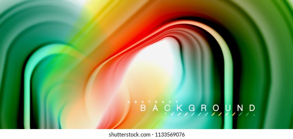 Rainbow fluid abstract swirl shape, twisted liquid colors design, colorful marble or plastic wavy texture background, multicolored template for business or technology presentation or web brochure