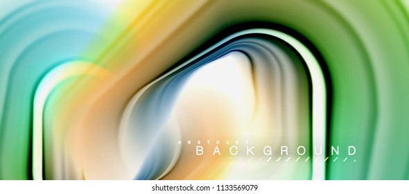 Rainbow fluid abstract swirl shape, twisted liquid colors design, colorful marble or plastic wavy texture background, multicolored template for business or technology presentation or web brochure
