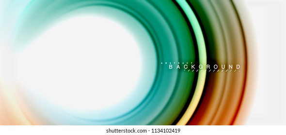 Forma de giro abstracta del fluido arcoiris, diseño de colores líquidos retorcidos, fondo de textura ondulada de mármol o plástico, plantilla multicolor para presentación de negocios o tecnología o folleto web