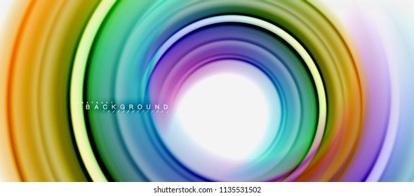 Rainbow fluid abstract swirl shape, twisted liquid colors design, colorful marble or plastic wavy texture background, multicolored template for business or technology presentation or web brochure