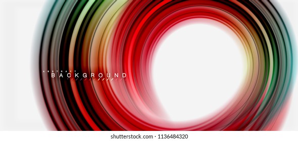 Rainbow fluid abstract swirl shape, twisted liquid colors design, colorful marble or plastic wavy texture background, multicolored template for business or technology presentation or web brochure