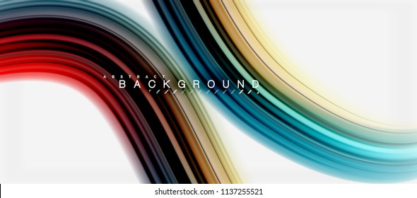 Rainbow fluid abstract swirl shape, twisted liquid colors design, colorful marble or plastic wavy texture background, multicolored template for business or technology presentation or web brochure