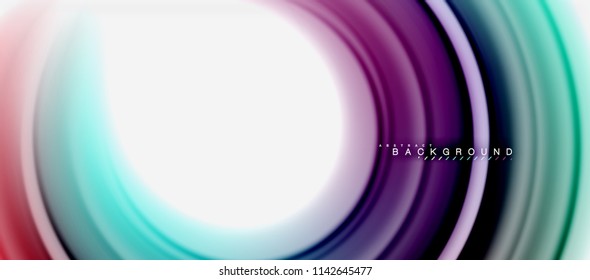 Rainbow fluid abstract swirl shape, twisted liquid colors design, colorful marble or plastic wavy texture background, multicolored template for business or technology presentation or web brochure