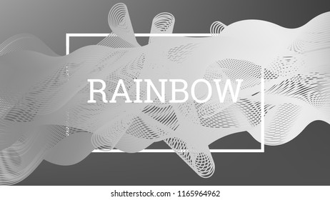 Rainbow fluid background. Iridescent moder design. Music multicolor poster. Rainbow stripe Wave liquid pattern. Organic gradient shape. Summer vivid colors frame design. Rainbow happy love background.