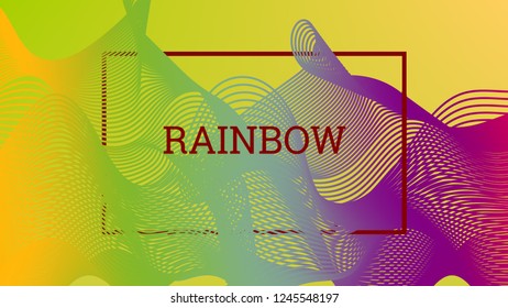 Rainbow fluid background. Iridescent modern design. Rainbow amplitude background.
