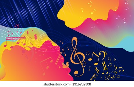 Rainbow fluid background. Iridescent modern design. Music multicolor poster. Rainbow stripe Wave liquid pattern. Organic gradient shape. Summer vivid colors frame design. Rainbow amplitude background.