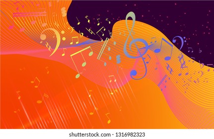 Rainbow fluid background. Iridescent modern design. Music multicolor poster. Rainbow stripe Wave liquid pattern. Organic gradient shape. Summer vivid colors frame design. Rainbow amplitude background.