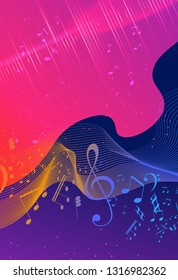 Rainbow fluid background. Iridescent modern design. Music multicolor poster. Rainbow stripe Wave liquid pattern. Organic gradient shape. Summer vivid colors frame design. Rainbow amplitude background.