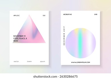 Rainbow Fluid. Blue Holographic Flyer. Modern Concept. Iridescent Background. Spectrum Shape. Business Metal Template. Memphis Banner. Purple Rainbow Fluid
