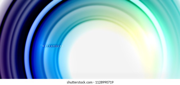 Rainbow fluid color line abstract background - swirl and circles, twisted liquid colours design, colorful marble or plastic wavy texture backdrop, multicolored template for business or technology
