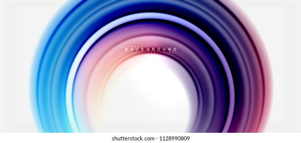Rainbow fluid color line abstract background - swirl and circles, twisted liquid colours design, colorful marble or plastic wavy texture backdrop, multicolored template for business or technology