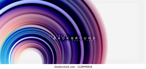 Rainbow fluid color line abstract background - swirl and circles, twisted liquid colours design, colorful marble or plastic wavy texture backdrop, multicolored template for business or technology