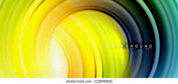 Rainbow fluid color line abstract background - swirl and circles, twisted liquid colours design, colorful marble or plastic wavy texture backdrop, multicolored template for business or technology