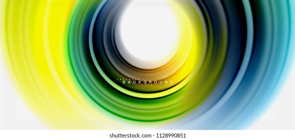 Rainbow fluid color line abstract background - swirl and circles, twisted liquid colours design, colorful marble or plastic wavy texture backdrop, multicolored template for business or technology