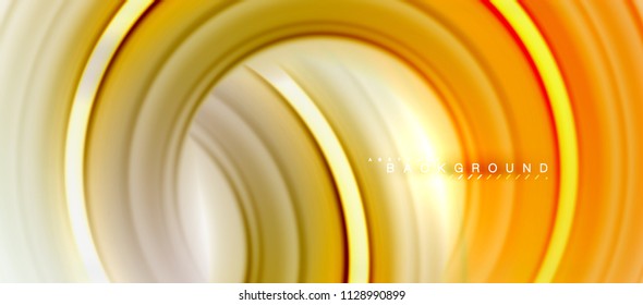 Abstrakter Hintergrund mit abstrakter Regenbogenflüssigkeit - wirbelnde und runde Bereiche, Design von verdrillten flüssigen Farben, bunter Marmor- oder Kunststoffhintergrund, mehrfarbige Vorlage für Unternehmen oder Technologien