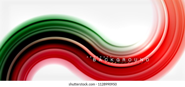 Rainbow fluid color line abstract background - swirl and circles, twisted liquid colours design, colorful marble or plastic wavy texture backdrop, multicolored template for business or technology