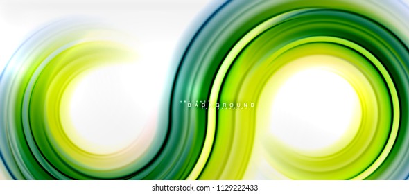 Fondo abstracto de la línea de color del fluido arcoiris - giratorio y círculos, diseño de colores líquidos retorcidos, fondo de textura ondulada de mármol colorido o plástico, plantilla multicolor para empresas o tecnología