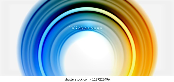 Rainbow fluid color line abstract background - swirl and circles, twisted liquid colours design, colorful marble or plastic wavy texture backdrop, multicolored template for business or technology